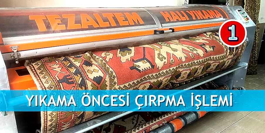Çekmeköy halı yıkama, yıkama öncesi çırpma işlemi